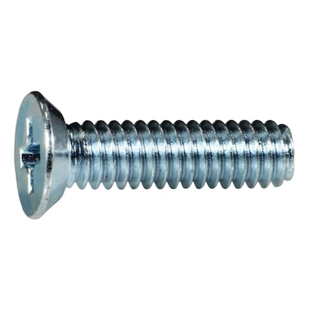 Midwest Fastener #8-32 x 5/8 in Phillips Flat Machine Screw, Zinc Plated Steel, 25 PK 931034